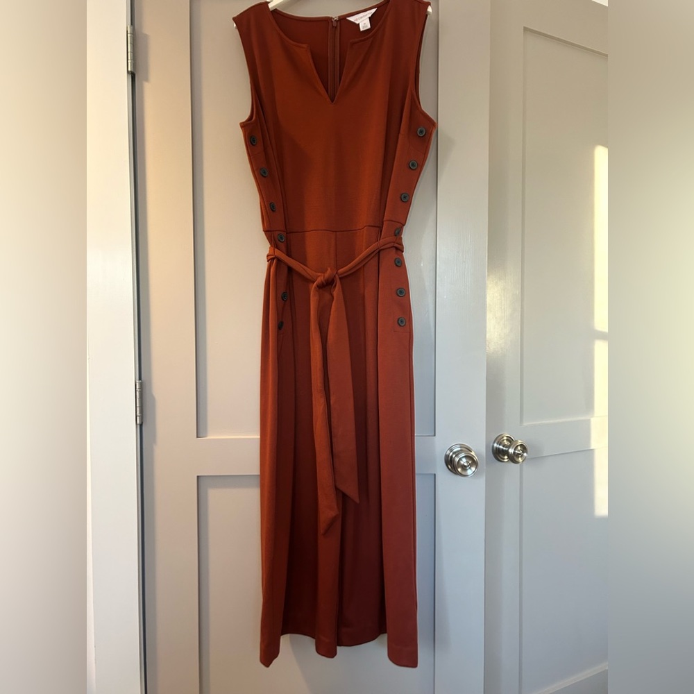 EUC Elegant Sleeveless Rust Jumpsuit